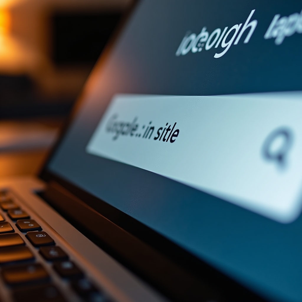 Close-up of a search bar showing structured search operators typed into a browser